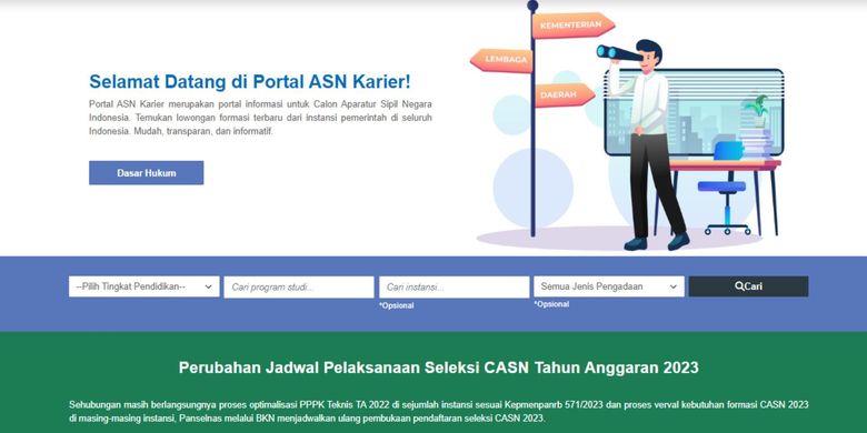 Cara Cek Formasi CPNS di SSCASN